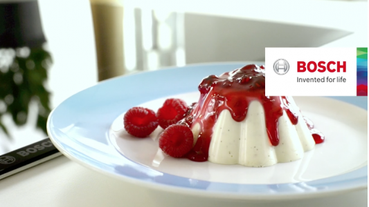 Bosch Panna cotta food styling commercial shoot by Sander de Ponti