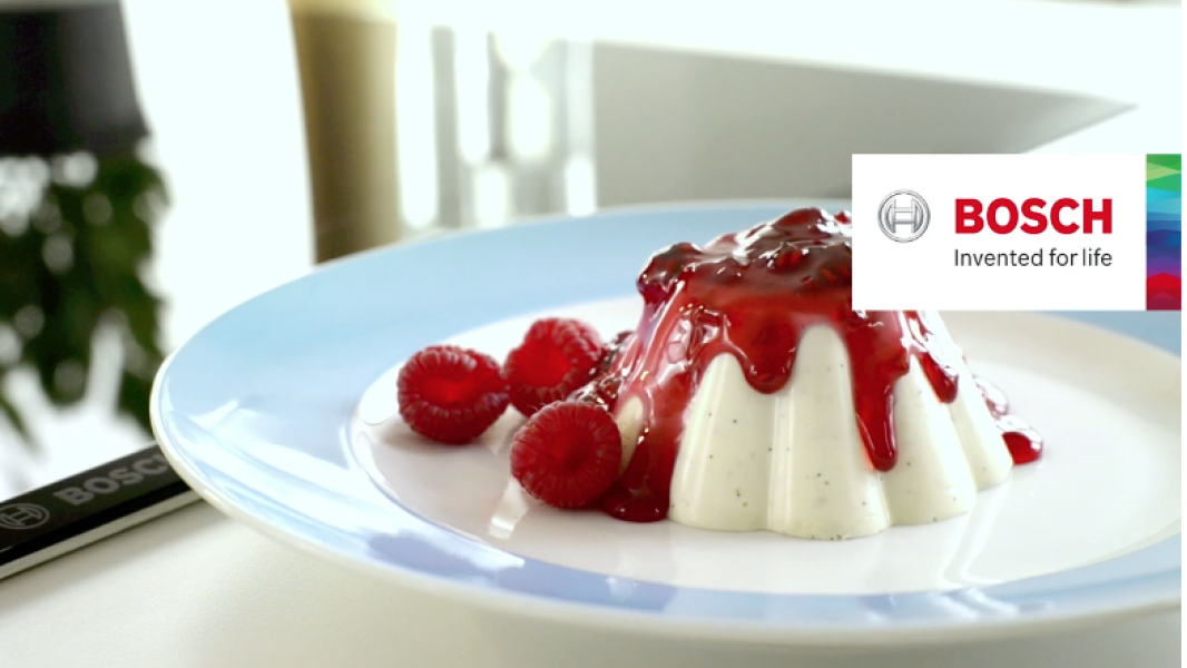 Bosch Panna cotta food styling commercial shoot by Sander de Ponti