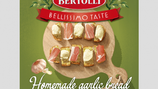 Bertolli Garlic Bread food styling commercial shoot by Sander de Ponti